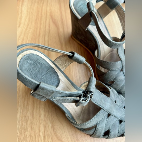 frye gray maye fisherman wedge sandals size 7.5 - Picture 6 of 11